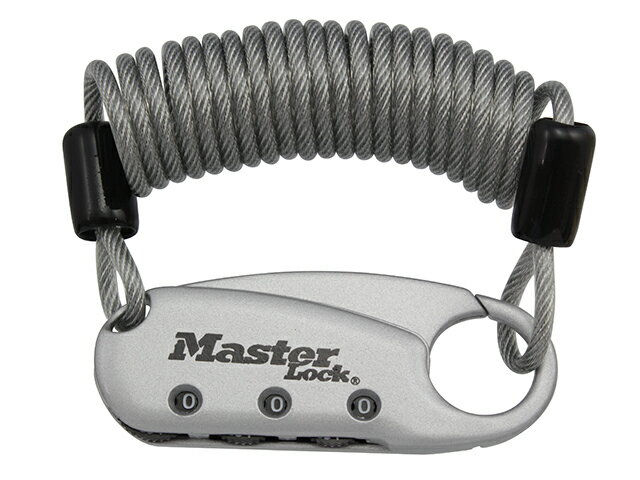 楽天パーテーションラボロードバイク 安全グッズ マスターロック Master Lock 1559JADSLV ダイヤル式コイルケーブルロック 1個入 長さ0.9m 太さ3mm ダイヤル3桁 国内旅行 飛行機 軽量 キャリーケース スーツケース 手荷物 検査 飛行機 自転車 バイク 学校 体育館 公民館 ケーブル 鍵 安全 業務用