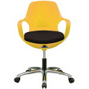 カフェチェア 関家具 POGOチェア イエロー/座ココア 幅57.5×奥行68×高さ80.5-89cm座面高46-55cm 4色展開 イエロー レッド トーブ ...