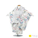 【レンタル】七五三 女児 被布セット レンタル 水彩花 金刺繍 薄グレー 白 被布 女の子 2歳 3歳 和装 フルセット 着物 お参り 写真 晴れ着 和装 753 被布 フルセット 女の子 女子 節句 人気 往復送料無料 3-091