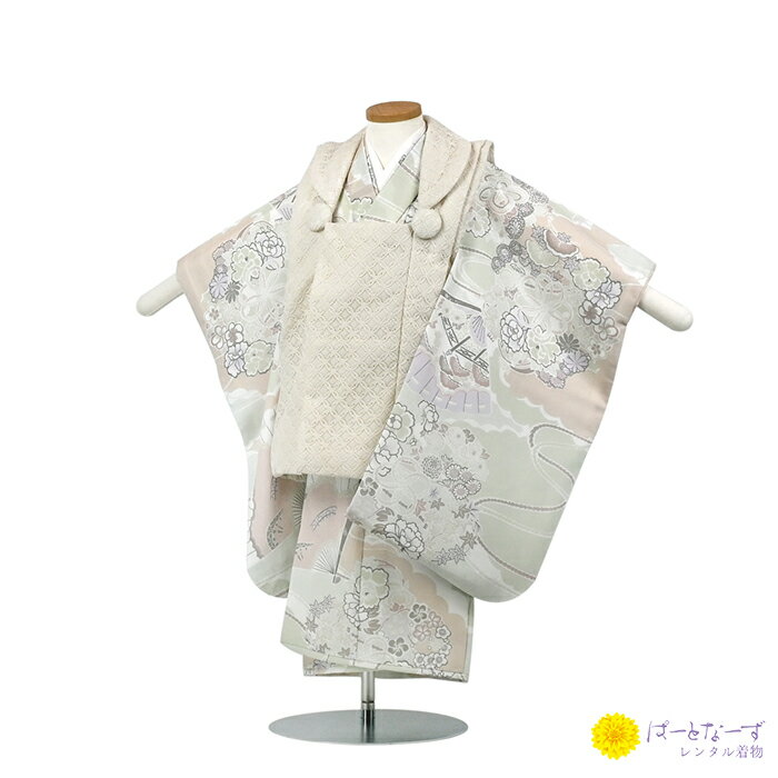 【レンタル】七五三 女児 被布セット レンタル レース ミントグリーン 被布 女の子 2歳 3歳 和装 フルセット 着物 お参り 写真 晴れ着 和装 753 被...