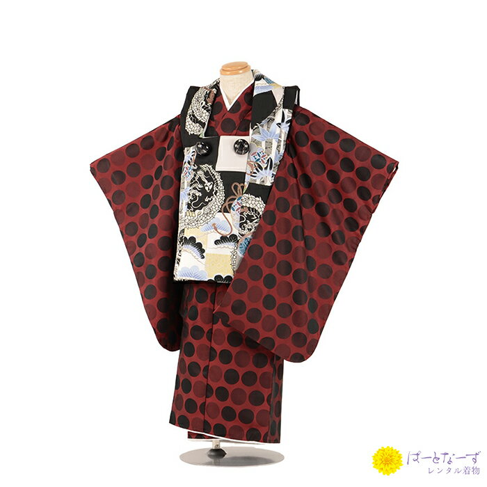 【七五三男児 被布セットレンタル】三歳児 被布 男児 3歳 054 赤【往復送料無料】【七五三レンタル】【きものレンタル】【レンタル和装】【被布レンタル】【レン...