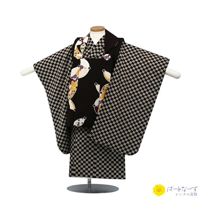 【レンタル】七五三 男児 被布セット三歳児 レンタル 白地模様/格子模様 被布 男の子 3歳 和装 フルセット 着物 3才 お参り 写真 晴れ着 和装 レンタル...