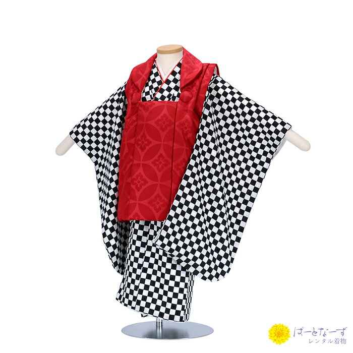 【レンタル】七五三 男児 被布セット三歳児 レンタル 赤サテン 七宝 百華 被布 男の子 3歳 和装 フルセット 着物 3才 お参り 写真 晴れ着 和装 レンタ...