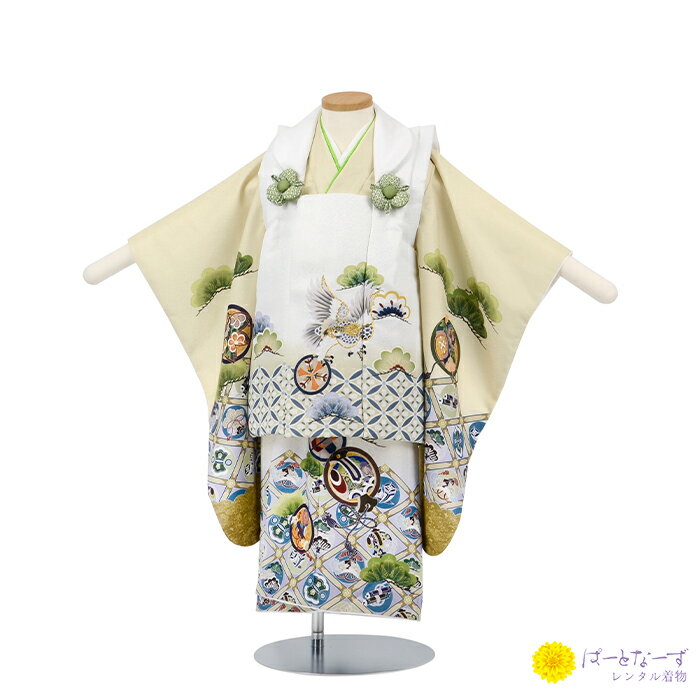 【レンタル】七五三 男児 被布セット 三歳児 レンタル 白 鷹 宝尽くし 金刺繍 被布 男の子 3歳 和装 フルセット 着物 お参り 写真 晴れ着 和装 レンタ...
