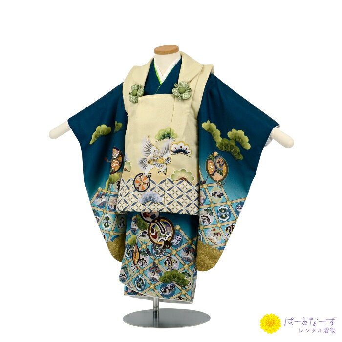 【レンタル】七五三 男児 被布セット 三歳児 レンタル 白 鷹 宝尽くし 金刺繍 被布 男の子 3歳 和装 フルセット 着物 お参り 写真 晴れ着 和装 レンタ...