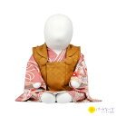 【レンタル】ベビー着物 刺繍風 からし色 / サーモンピンク薬玉 セパレート 女の子 100日~1歳前後 60cm 二部式被布セット 誕生日 着せ付け簡単 和装 赤ちゃん お宮参り お食い初め 夏祭り 足袋セット 髪飾り 着物 写真 初節句 往復送料無料 【きものレンタル】047