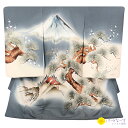 【レンタル】お宮参り 富士山 ブルーグレー 正絹 産着 男の子 記念撮影 レンタル ベビー 赤ちゃん 初着 お祝い よだれかけ 帽子 お守り フルセット 0122【往復送料無料】【産着レンタル】【きものレンタル】【レンタル和装】