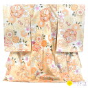 【レンタル】お宮参り 産着 アイボリー 黄色 菊 桜 鞠 金刺? 女の子 記念撮影 レンタル ベビー 赤ちゃん 初着 お祝い よだれかけ 帽子 お守り フルセット 0189【往復送料無料】【産着レンタル】【きものレンタル】【レンタル和装】