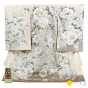 【レンタル】お宮参り 産着 高級正絹 京友禅【伝統工芸品認定】金刺繍 くすみベージュ まり 菊 女の子 記念撮影 レンタル ベビー 赤ちゃん 初着 お祝い よだれかけ 帽子 お守り フルセット 0172【往復送料無料】【産着レンタル】【きものレンタル】【レンタル和装】