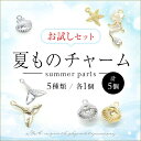 New 計5個 夏物パーツのお試しセット 5種類各1個の計5個セット スターターセット ハンドメイドキット アソート リトルマーメイド 人魚姫 貝殻 シェル ヒ...