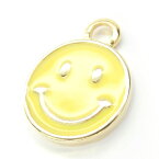 ▼在庫処分▼税込141円→税込70円 1個 Smiley 約11mm イエローカラーチャーム 人気の黄色スマイルニコちゃんパーツ 見るだけでにこちゃん笑顔になれるhappyモチーフ L&Aの高品質上質鍍金 K16GP ネックレスピアスイヤリングプチペンダントなどオシャレにハンドメイド 1個価格