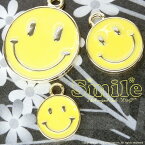 ▼在庫処分▼税込121円→税込60円 1個 Smiley 約8mm イエローカラーチャーム 人気の黄色スマイルニコちゃんパーツ 見るだけでにこちゃん笑顔になれるhappyモチーフ L&Aの高品質上質鍍金 K16GP ネックレスピアスプチペンダントブレスレットなどオシャレにハンドメイド 1個価格