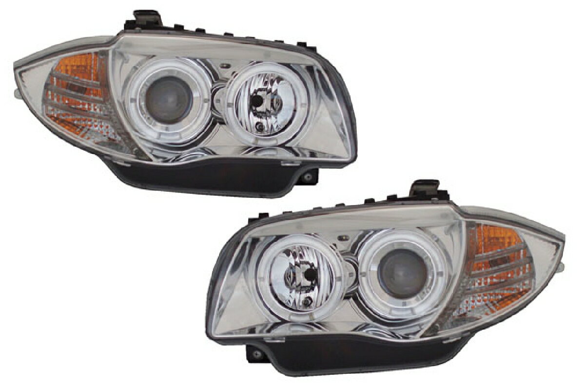 SONAR(ソナー) ヘッドライト BMW 1シリーズ エンジェルアイ プロジェクター ヘッドライト クローム インナー 04-UP BMW E87 1シリーズ