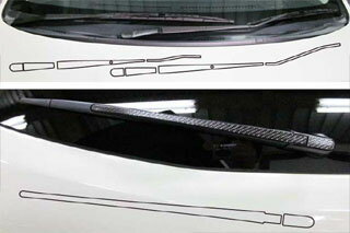 日産 ティーダ マジカルカーボン ワイパーアームセット(フロン＋リア) レッド C11 ティーダ(2008/1～)