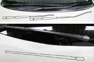 日産 ティーダ マジカルカーボン ワイパーアームセット(フロン＋リア) シルバー C11 ティーダ(2008/1～)