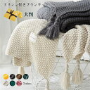 フリンジ付きブランケット 北欧 大判 着る毛布 ブランケット おしゃれ 130x170cm ニット 毛布 ブランケット タオルケット マルチクロス マルチカバー...