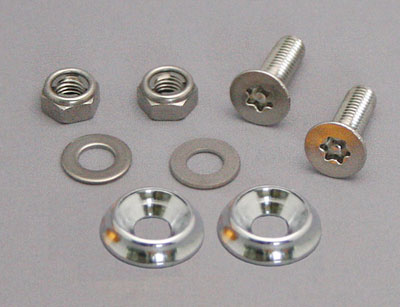 【12月4日出荷】POSH 汎用　SUSナンバープレート固定ボルト＆ナットセット NiCr 各2個入1セット P200376