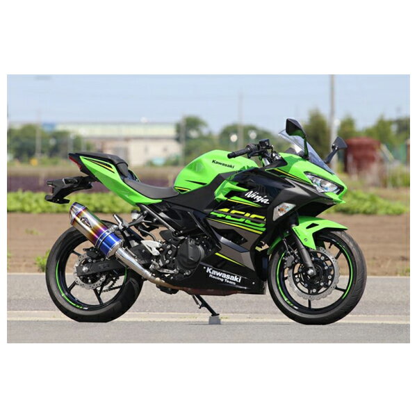 アールズギア Ninja400('18〜) ワイバンリアルスペック スリップオン Type S マフラー [チタンドラッグブルー] RK32-03SD