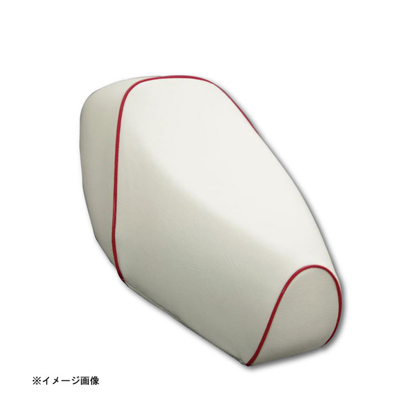 アッズ(AZZU) レッツ[CA1KA](給油口タンク中仕様)用　国産カスタムシートカバー [白カバー・赤パイピング/張替タイプ]　 AZ-SCH3014-C20P40