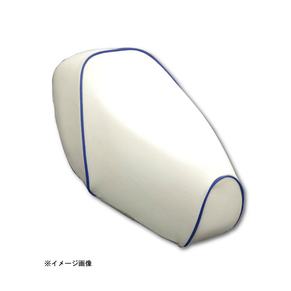 アッズ(AZZU) アドレスV100Type-2用　国産カスタムシートカバー [白カバー・青パイピング/被せるタイプ]　 AZ-SCR3004-C20P50