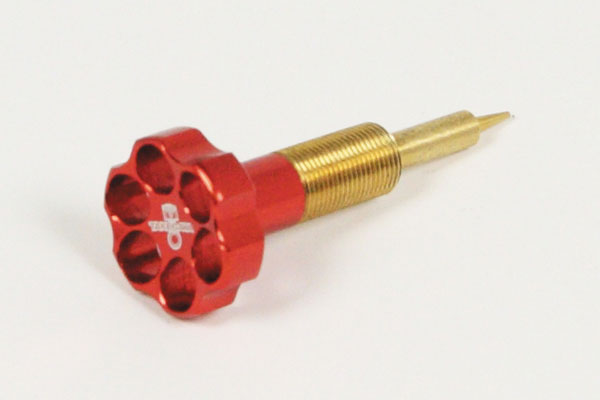 【12月4日出荷】武川 MIKUNI VM22キャブレター用　アルミ削り出しパイロットスクリュー[レッド]　SP03-03-0059