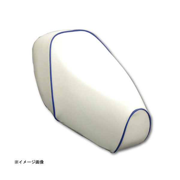 アッズ(AZZU) [3KJ]ジョグ(JOG)用　国産カスタムシートカバー [白カバー・青パイピング/張替タイプ]　 AZ-YCH2012-C20P50