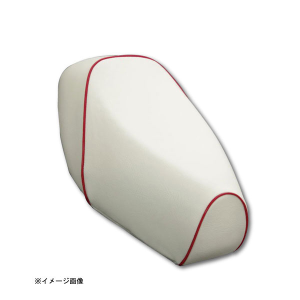 アッズ(AZZU) リモコンジョグ[SA16J](JOG・5KN・CV50)用　国産カスタムシートカバー [白カバー・赤パイピング/被せるタイプ]　 AZ-YCR2018-C20P40