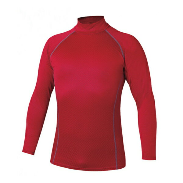 おたふく手袋 BODY TOUGHNESS 織柄チェック ハイネックシャツ[レッド/3Lサイズ] JW-172R3L