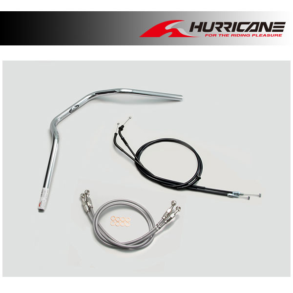 【×欠品中 納期未定】ハリケーン POLICE 3型 ハンドルセット(クロームメッキ) CB1300SB ABS無し車('10〜'13) H038-067C