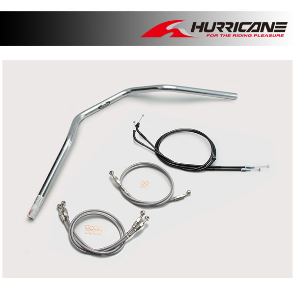 【×欠品中 納期未定】ハリケーン Z2タイプ ハンドルセット(クロームメッキ) CB1300SB ABS無し車('10〜'13) H038-078C
