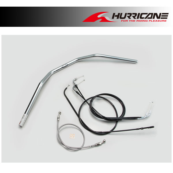 【×欠品中 要納期確認】ハリケーン トラッカーHIGH ハンドルセット クロームメッキ W800('20) H717-044C
