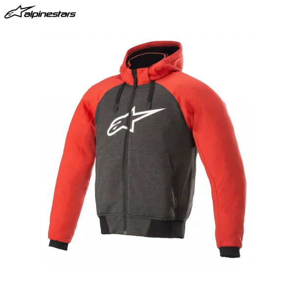 【7月18日出荷】alpinestars アルパインスターズ CHROME SPORT HOODIE ASIA 9303 MELANGE BLACK BRIGHT RED[Lサイズ] ALP8059175361852