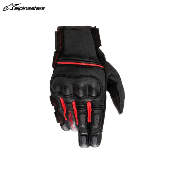 【5月15日出荷】alpinestars アルパインスターズ PHENOM LEATHER グローブ 1303 BLACK BRIGHT RED[Lサイズ] ALP8059347145228