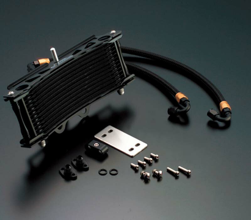 【1月10日入荷予定 受付中】ACTIVE(アクティブ) XJR400 XJR400R ヤマハ オイルクーラーキット(サイド廻し)ラウンド ブラック ♯6 AC14043613B