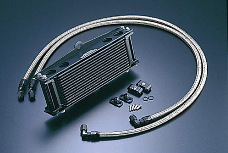 ACTIVE(アクティブ) ZEPHYR400 ZEPHYR400X カワサキ オイルクーラーキット(サイド廻し)ストレート ブラック ♯6 AC14067913B