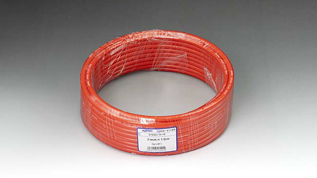 キジマ シリコンコード・プラグコード レッド 7ミリx10m 304-4110R