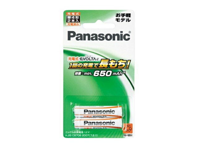 パナソニック Panasonic ICレコーダー用充電式エボルタ電池 単4形2本パック（お手軽モデル） BK-4LLB/2B