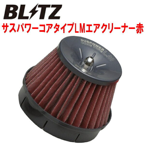 BLITZサスパワーコアタイプLMエアクリーナー赤ZZE122G/ZZE124Gカローラフィールダー 1ZZ-FE用 00/8～06/10