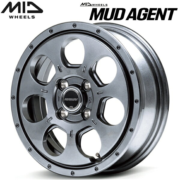 MID WHEELS MUD AGENT ۥ1ܲ ᥿å졼4.0J-12 4/PCD100 󥻥å+40Բġ