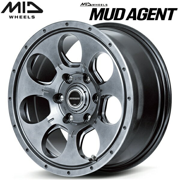 MID WHEELS MUD AGENT ۥ1ܲ ᥿å졼7.5J-17 6/PCD139.7 󥻥å+25Բġ