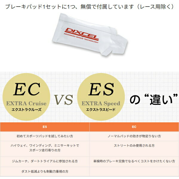 DIXCEL ES-typeブレーキパッドF用KDN180G/KDN180W/KDN185G/KDN185W/KZN180G/KZN180W/KZN185G/KZN185W/RZN180G/RZN180W/RZN185G/RZN185W/VZN180G/VZN180W/VZN185G/VZN185Wハイラックスサーフ 95/11～02/11