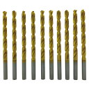 SIGNET(シグネット) TiNコート HSSストレートドリル6.5mm 10本パック 57363 ドリル・ステップ・ホールカッター