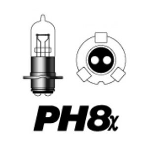 M＆H バイク ヘッドライト球 PH8x 12V35/30W P15D25-3L WS(B2ホワイトサファイア) 89 WS キャビーナ50/90、ディオ