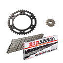 DID(大同工業) チェーン&前後スプロケット スチール 3点交換セット XR250/BAJA DH-08 バイク 駆動系セット