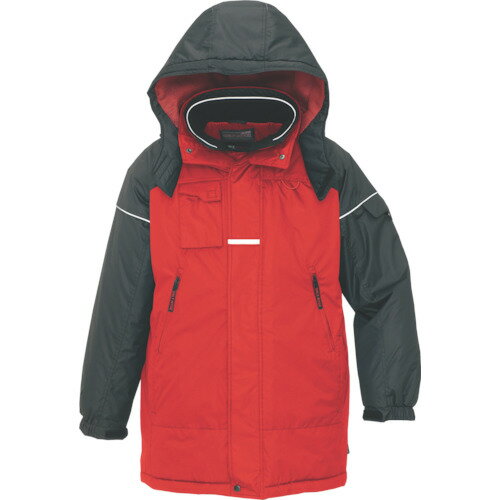 アイトス(AITOZ) AZ-6060 防寒コート(男女兼用) レッド LL 作業 安全 保安 作業服