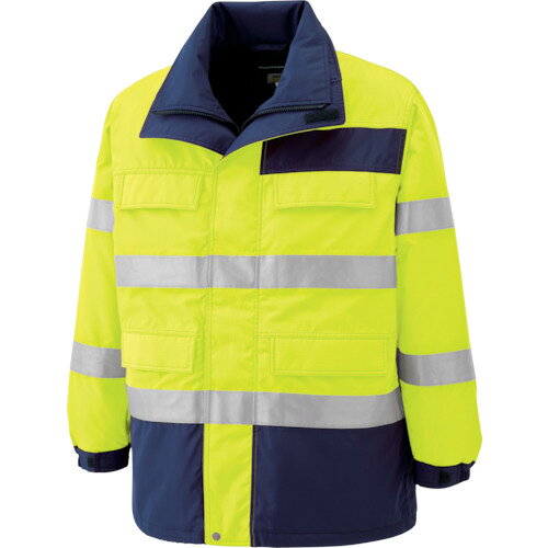 三菱マテリアル 高視認性 防水帯電防止防寒コート イエロー M SE1124-UE-M 作業 安全 保安 作業服