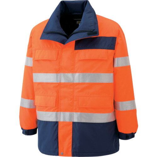 三菱マテリアル 高視認性 防水帯電防止防寒コート オレンジ 3L SE1125-UE-3L 作業 安全 保安 作業服