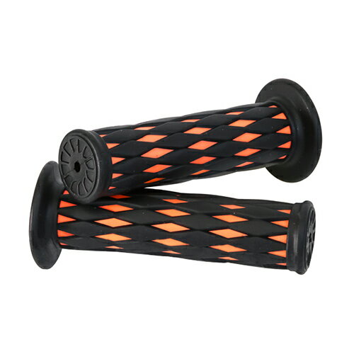 田中商会 ca1492 汎用 ハンドルグリップ左右セット ツートンカラー ブラック/オレンジ バイク