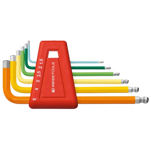 PB SWISS TOOLS 212H-5RB ボール付レインボーレンチセット パックナシ 212.H-5RB ハンドツール工具 六角レンチ