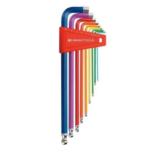 PB SWISS TOOLS 212LH-10RB ボール付ロングレインボーレンチセット パックなし 212.LH-10RB ハンドツール工具 六角レンチ